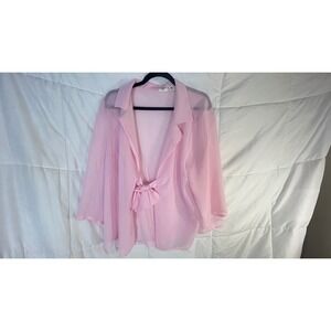 Cato Woman‎ Pink Sheer Tie Front Blazer Jacket Plus Size 22W 24W